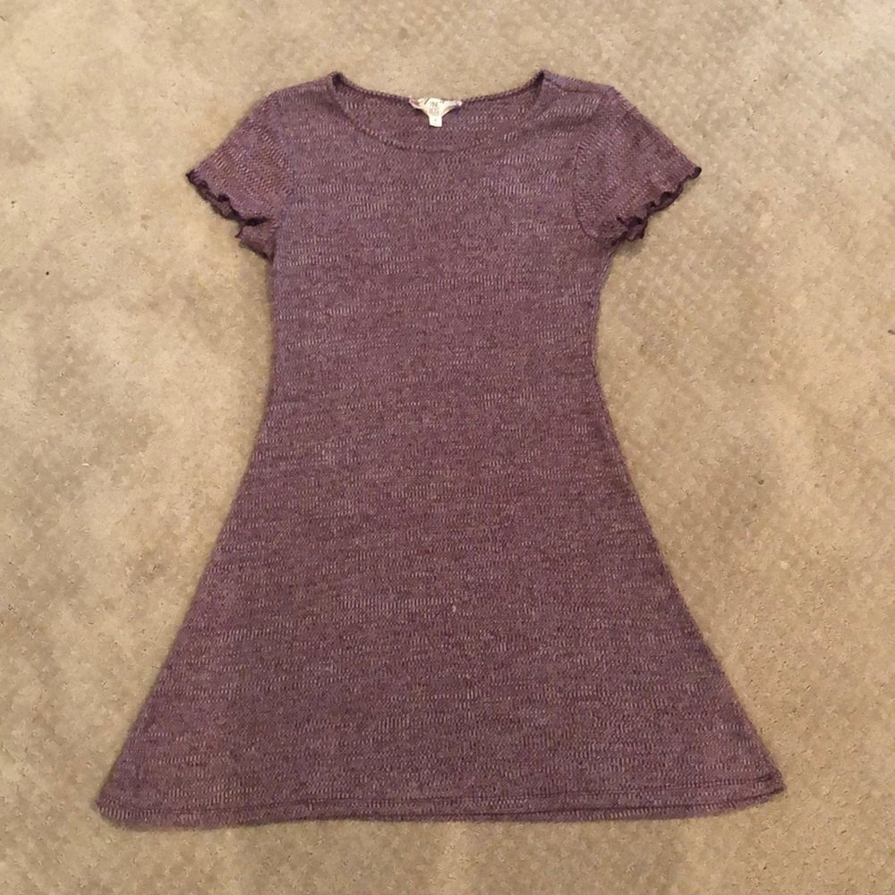 Ribbed midi pink/maroon dress